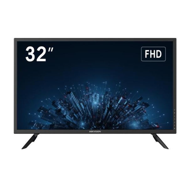 Hikvision DS‑D5032F3‑1V0S | Monitor LED 32″ FHD (1920×1080) VA | 75 Hz, 8 ms, 300 nits | Ángulo de visión 178° | HDMI, VGA, Audio Out | Altavoces 2×10 W | Montaje VESA 100×100