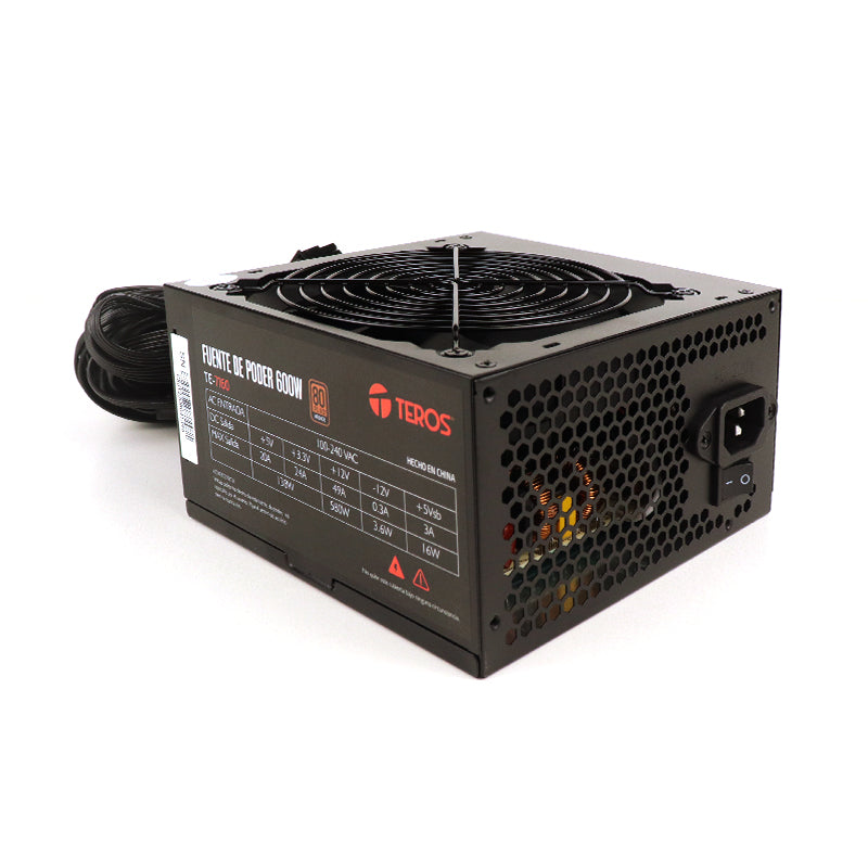 FUENTE DE ALIMENTACIÓN ATX TEROS TE-7160WBRZ 600W 80 PLUS BRONZE CERTIFICADA 100-240V