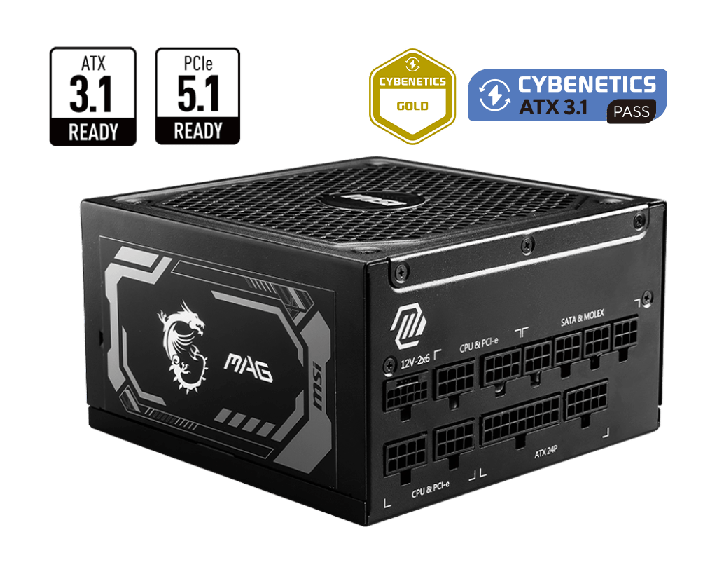 PSU MSI MAG 1250W 80+ GOLD FM MAG A1250GL PCIE5 306-7ZP9A12-CE0 - SMART BUSINESS