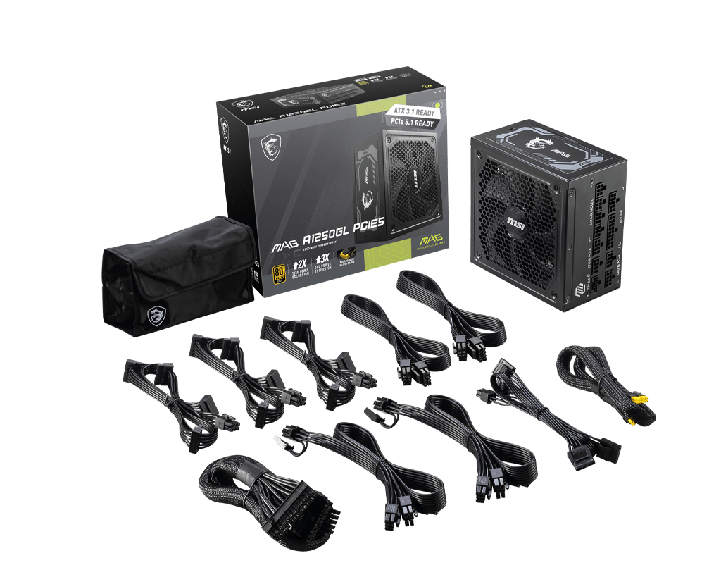 PSU MSI MAG 1250W 80+ GOLD FM MAG A1250GL PCIE5 306-7ZP9A12-CE0 - SMART BUSINESS