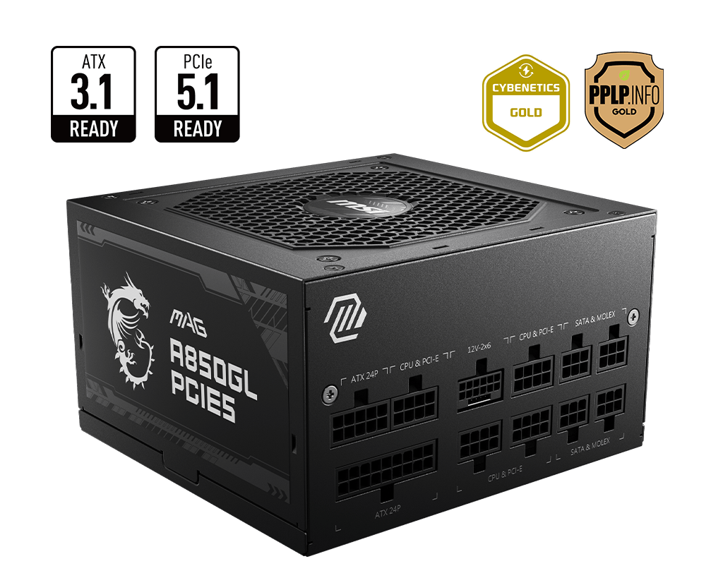 PSU MSI MAG 850W 80+ GOLD MAG A850GL PCIE5 306-7ZP8A23-CE0 - SMART BUSINESS