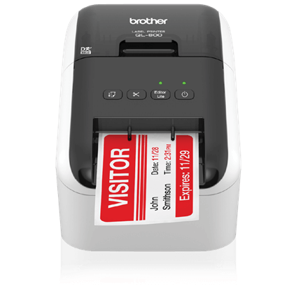 IMPRESORA DE ETIQUETAS BROTHER QL-800, CONEXIÓN USB, VELOCIDAD ALTA DE IMPRESIÓN, ETIQUETAS EN NEGRO Y ROJO, COMPACTA, IDEAL PARA OFICINA Y NEGOCIOS
