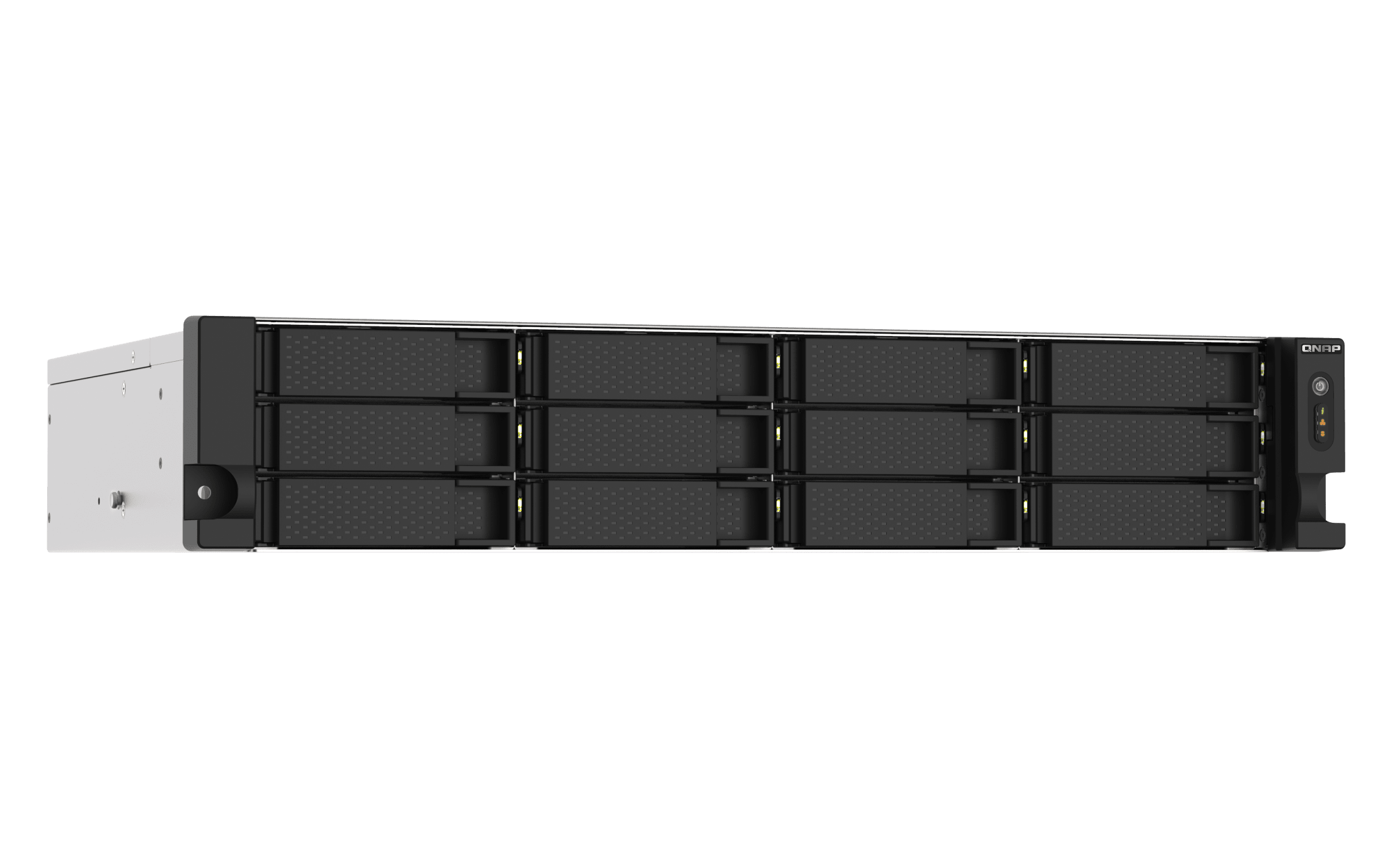 QNAP TS-1273AU-RP-8G-US, vista frontal desde la izquierda