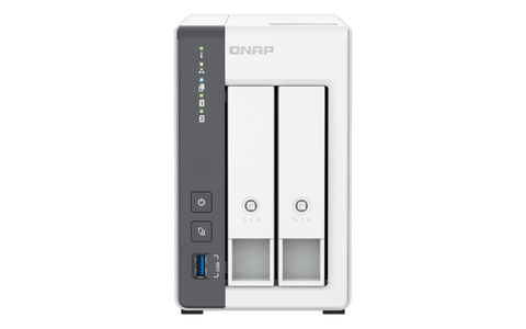 QNAP TS-216G-US, vista frontal de las 2 bahías