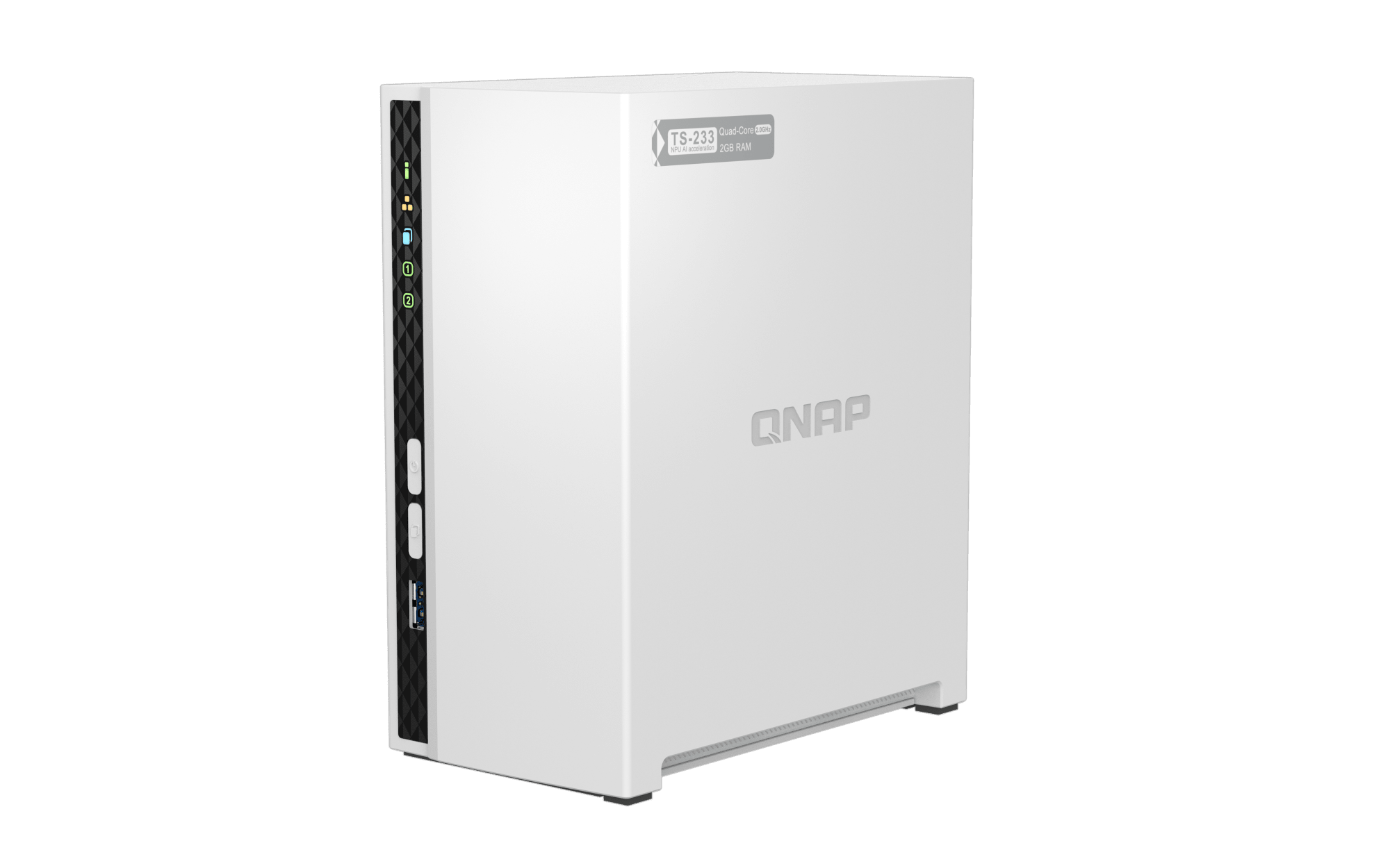 NAS QNAP TS-233-US — 616 1769998623 derecha-superior — sin discos incluidos