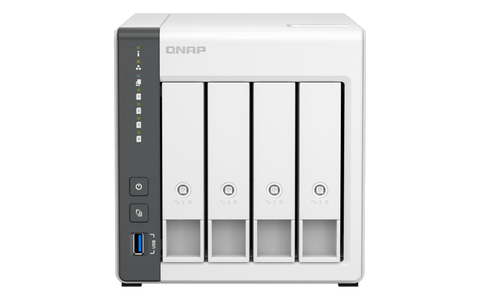 NAS QNAP TS-433-4G-US — 617 1769999234 frontal — sin discos incluidos