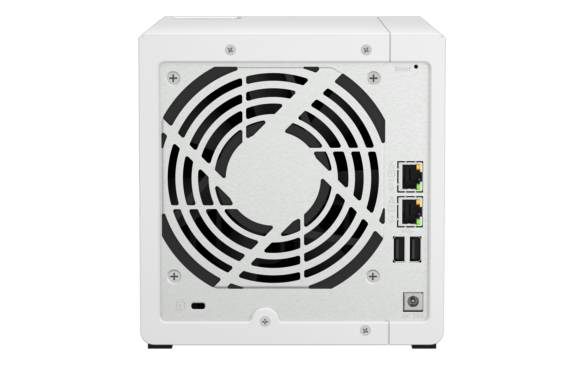 NAS QNAP TS-433-4G-US — 617 1769999234 posterior — sin discos incluidos