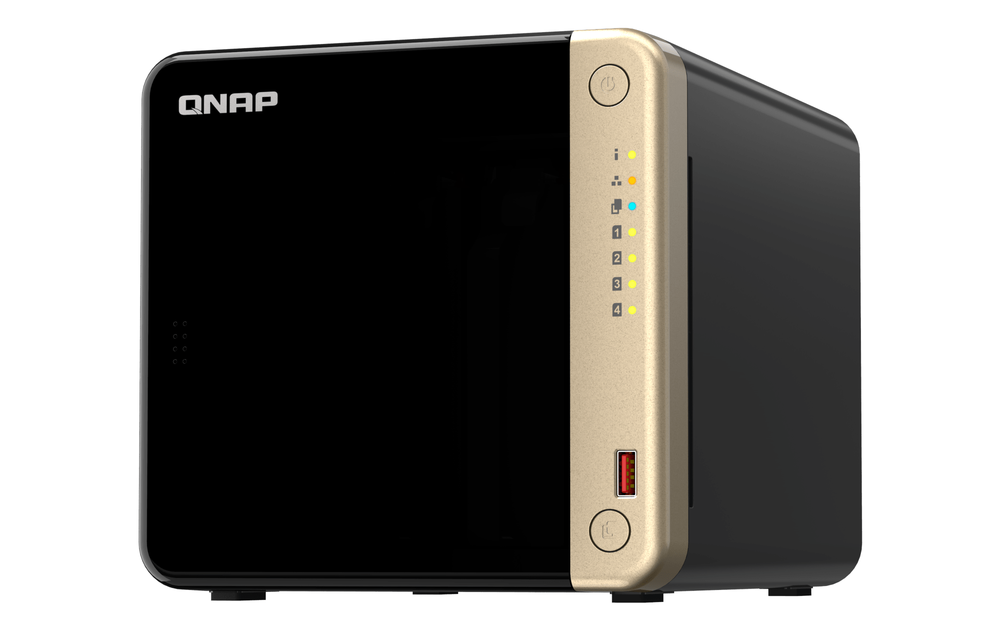 NAS QNAP TS-464-8G-US — derecha — sin discos incluidos
