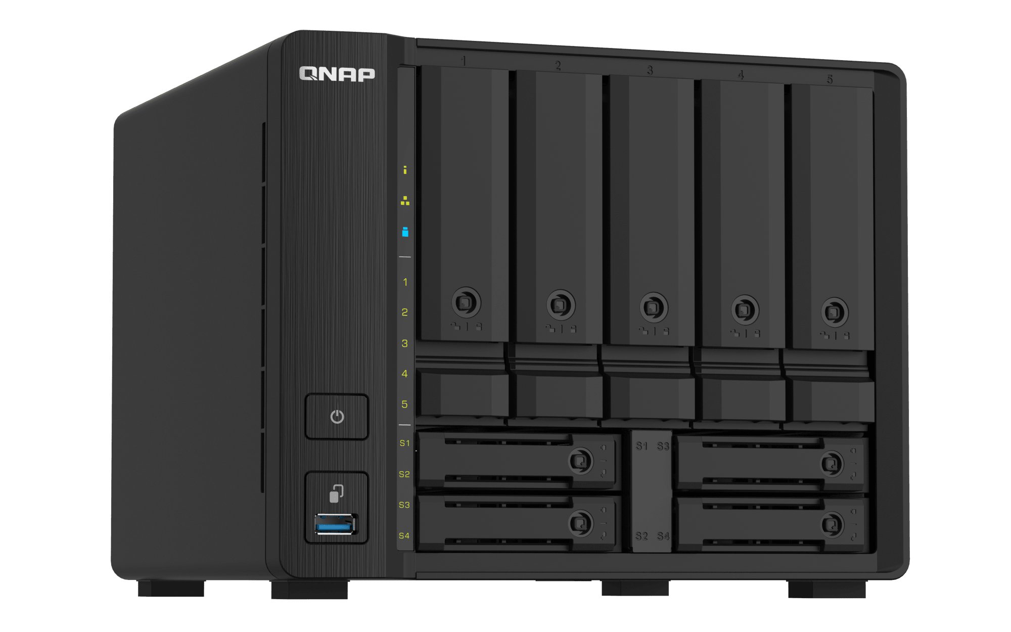 QNAP TS-932PX-4G-US, vista frontal izquierda