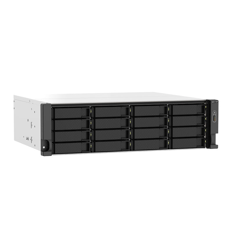 QNAP TS - 1673AU - RP - 16G NAS 16 - Bay, Ryzen V1500B 4 - Core 2.2GHz, 16GB DDR4, 2.5GbE x2, Rack 3U, RAID 0/1/5/6/10/50/60/JBOD, QTS 4.4.2, 5GB Flash, 3 años TS-1673AU-RP-16G-US - SMART BUSINESS