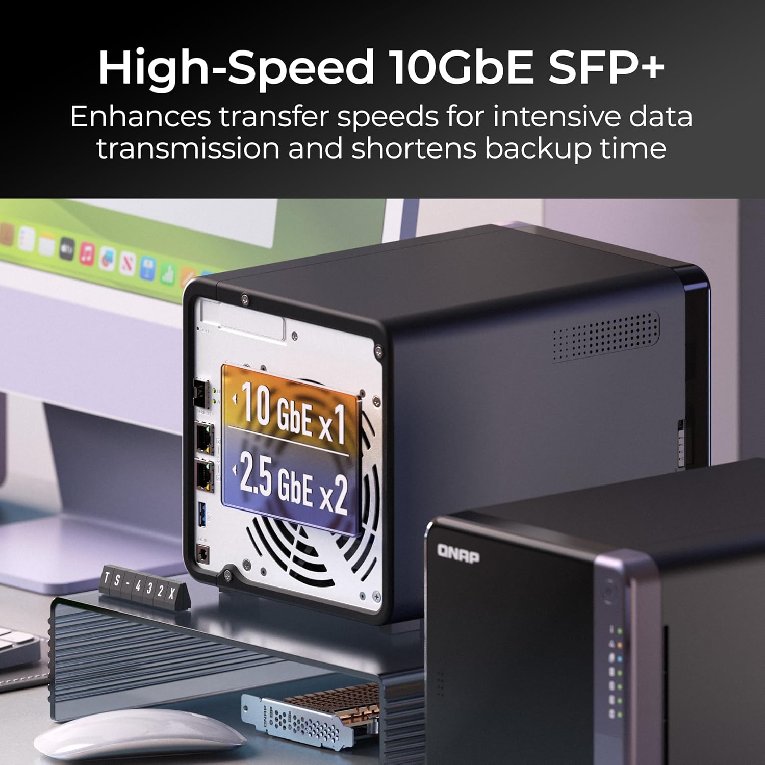 QNAP TS - 432X - 4G - US NAS DE ESCRITORIO DE 4 BAHÍAS Y 10 GBE CON PROCESADOR ARM ALPINE AL524 DE CUATRO NÚCLEOS Y 4 GB DDR4 RAM (SIN DISCO) TS-432X-4G-US - SMART BUSINESS