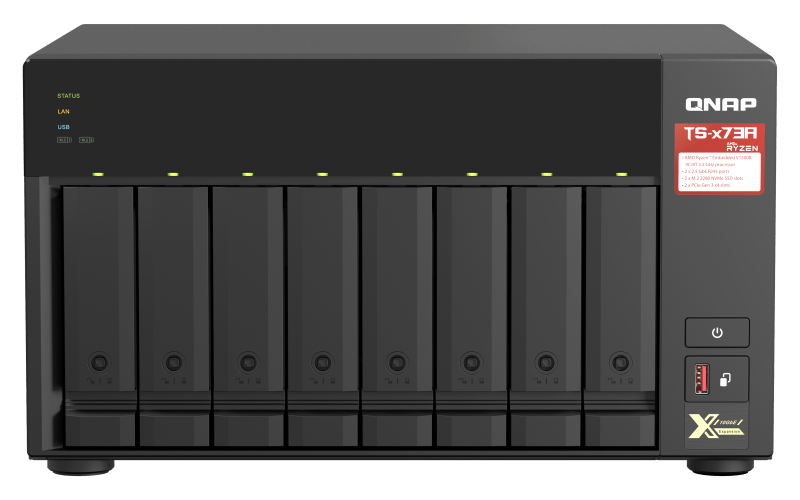 Qnap TS - 873A - SW5T - US - QNAP Desktop 8 - bay NAS/iSCSI IP - SAN with QSW - 1105 - 5T 2.5GbE x 5 ports unmanaged switch TS-873A-SW5T-US - SMART BUSINESS