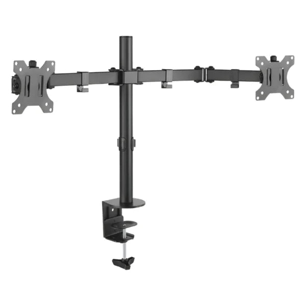 RACK DE ESCRITORIO KE32 - 2BN – SOPORTE DOBLE BRAZO PARA MONITORES DE 17″ A 35″, VESA 100X100 MM, CAPACIDAD 9 KG POR BRAZO, AJUSTE DE ALTURA, INCLINACIÓN Y GIRO, GARANTÍA 2 AÑOS KE32-2BN - SMART BUSINESS