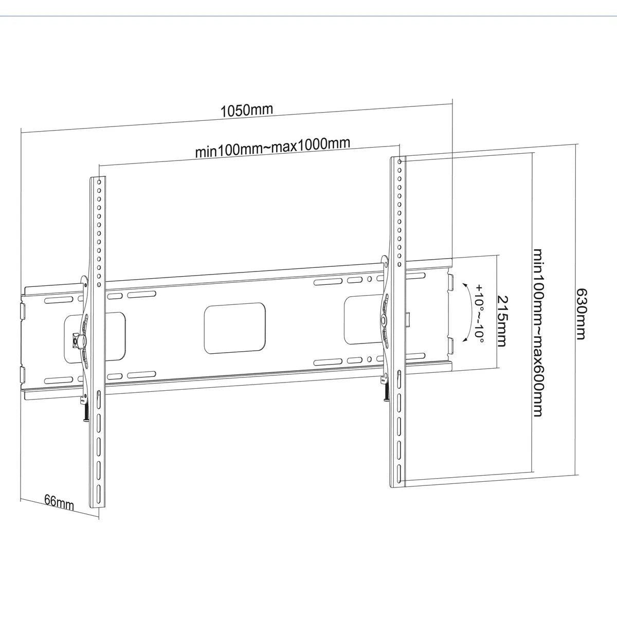 RACK FIJO CON INCLINACIÓN AJUSTABLE PARA TV DE 42” A 100”, SOPORTE RESISTENTE, INSTALACIÓN SEGURA EN PARED IDEAL PARA ENTRETENIMIENTO Y ESPACIOS TECNOLÓGICOS FIK100 - SMART BUSINESS