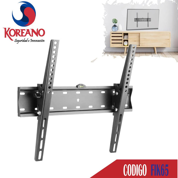 RACK FIJO INCLINABLE FIK65 – SOPORTE DE PARED PARA TV DE 32″ A 65″, VESA 400X400 MM, CAPACIDAD 40 KG, AJUSTE DE ÁNGULO, ESTRUCTURA METÁLICA, GARANTÍA 2 AÑOS (SIN INSTALACIÓN) FIK65 - SMART BUSINESS