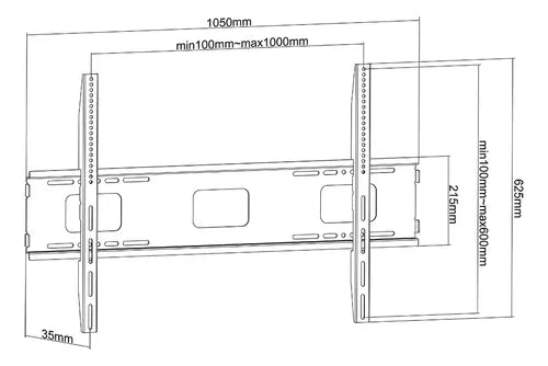 RACK FIJO PARA TV Y PIZARRA INTERACTIVA DE 37” A 100” COLOR NEGRO, SOPORTE RESISTENTE IDEAL PARA SALAS TECNOLÓGICAS, OFICINAS Y ENTORNOS EDUCATIVOS FK100 - SMART BUSINESS
