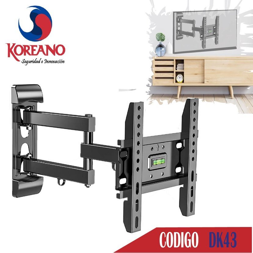 RACK MÓVIL DOBLE BRAZO DK43 – SOPORTE DE PARED ARTICULADO PARA TV DE 17″ A 43″, VESA 200X200 MM, CAPACIDAD 30 KG, INCLINABLE Y GIRATORIO, GARANTÍA 2 AÑOS (SIN INSTALACIÓN) DK43 - SMART BUSINESS