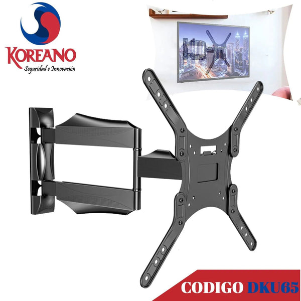 RACK MÓVIL DOBLE BRAZO DKU65 – SOPORTE DE PARED ARTICULADO PARA TV DE 32″ A 65″, BRAZO EXTENSIBLE 50 CM, VESA 400X400 MM, CAPACIDAD 40 KG, INCLINABLE Y GIRATORIO, GARANTÍA 2 AÑOS DKU65 - SMART BUSINESS