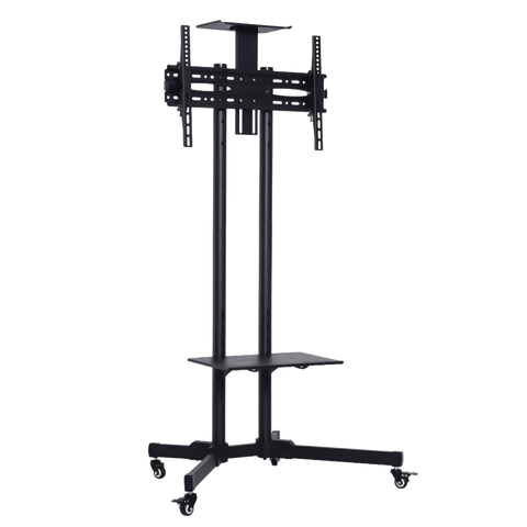 RACK PEDESTAL PK1500 – SOPORTE DE PISO PARA TV DE 32″ A 65″, ALTURA FIJA 1.85 M, VESA 600X400 MM, CAPACIDAD 50 KG, BASE CON RUEDAS Y BANDEJA AJUSTABLE, GARANTÍA 2 AÑOS (SIN INSTALACIÓN) PK1500 - SMART BUSINESS