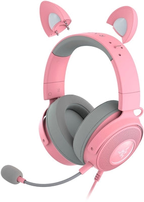 AUDIFONO C/MICROF. RAZER KRAKEN KITTY V2 PRO CHROMA USB QUARTZ