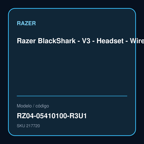 Razer BlackShark - V3 - Headset - Wireless - RZ04-05410100-R3U1 modelo RZ04-05410100-R3U1