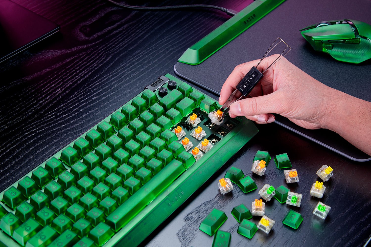 Razer BlackWidow V4 75 Phantom Green RZ03-05003400-R3U1 vista oficial 2