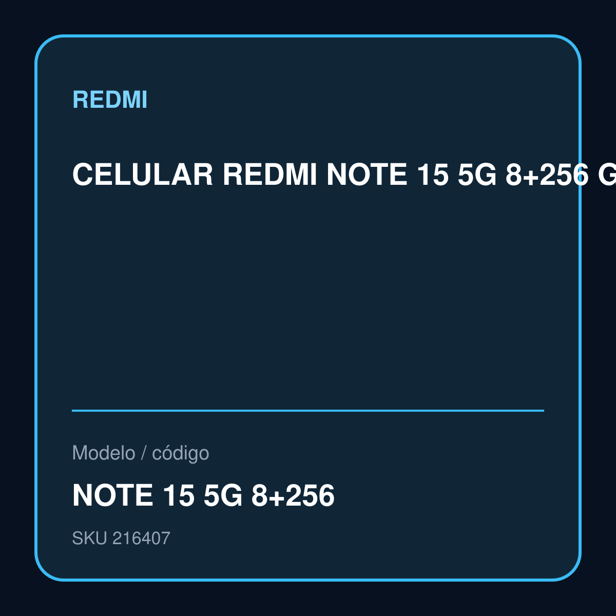 Smartphone Redmi Note 15 5G Negro 8GB 256GB vista frontal y posterior oficial