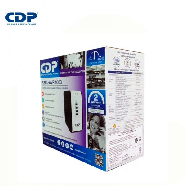 REGULADOR DE VOLTAJE CDP R2CU-AVR1008I, 1000VA / 500W, 170-270 VAC. - SMART BUSINESS