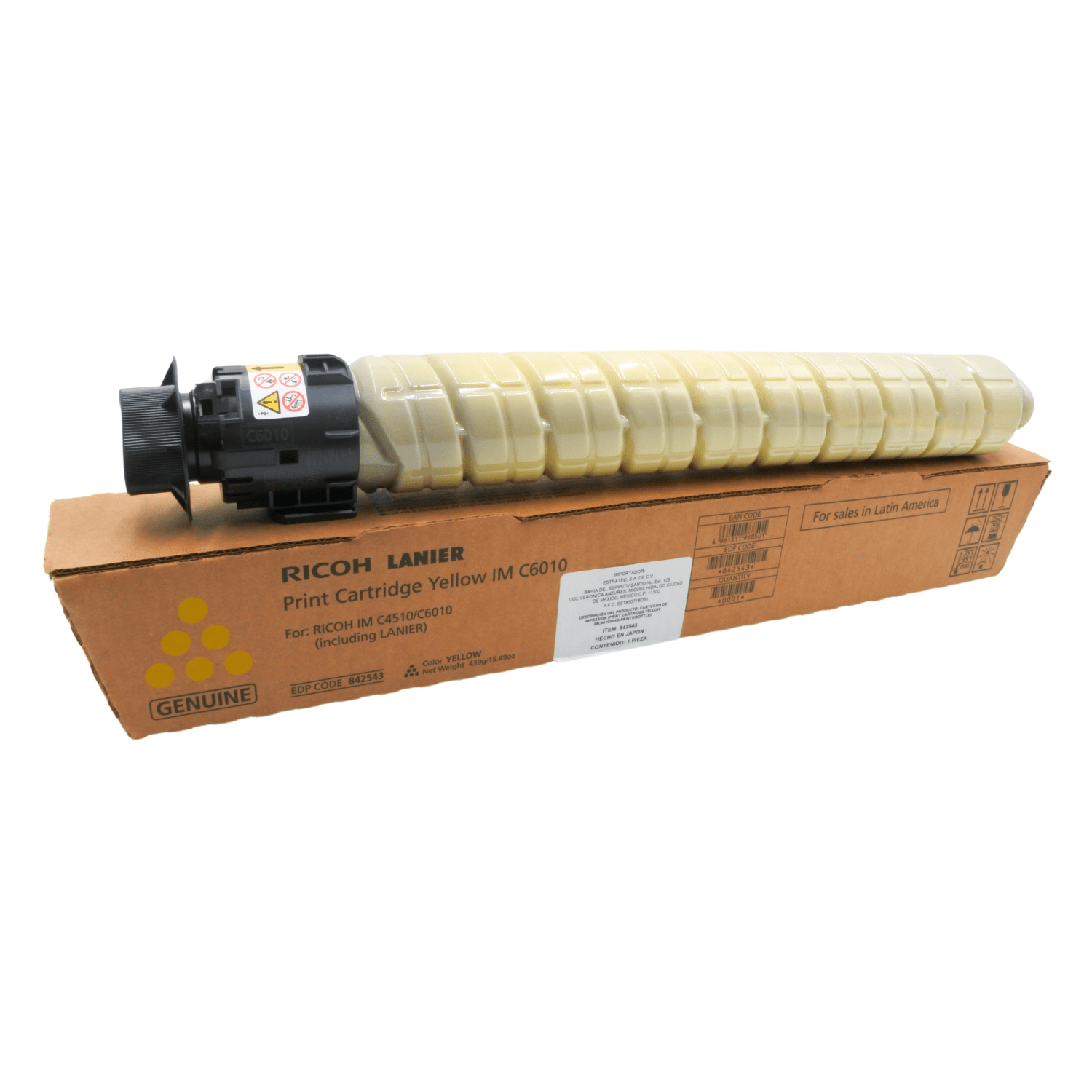 Tóner Ricoh amarillo 842543 para IM C4510 e IM C6010 rendimiento 28.000 páginas
