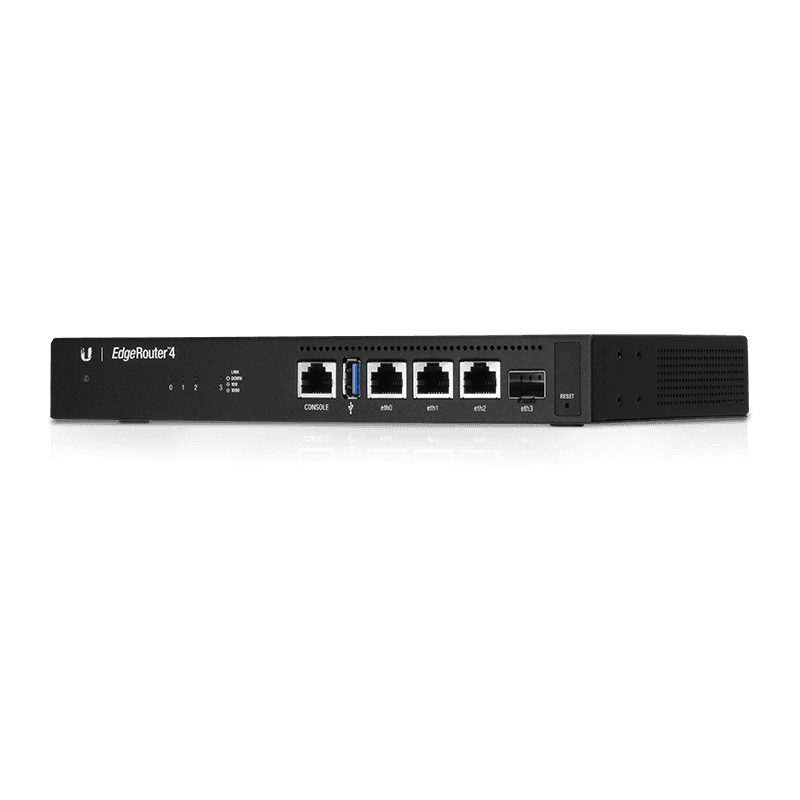 Router Ubiquiti EdgeRouter 4 ER‑4 3 Puertos Gigabit RJ45 + 1 Puerto SFP CPU Quad‑Core 1 GHz MIPS64 1GB RAM DDR3 4GB Flash Enrutamiento Avanzado L2/L3 EdgeOS Montaje en Escritorio o Rack ER-4 - SMART BUSINESS
