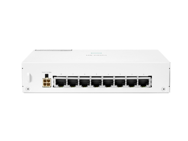SWITCH ARUBA GIGABIT ETHERNET INSTANT ON 1430, 8 PUERTOS POE 10/100/1000 MBPS, 64W, 16 GBIT/S, 8192 ENTRADAS - NO ADMINISTRABLE