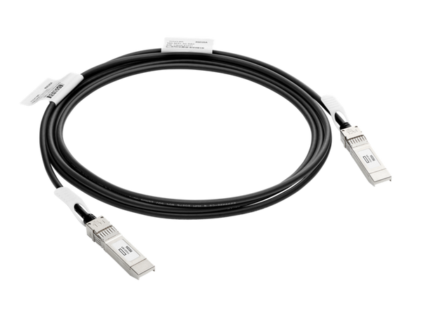 CABLE DE RED HPE J9283D SFP+ MACHO A MACHO 3 METROS COLOR NEGRO ALTA VELOCIDAD