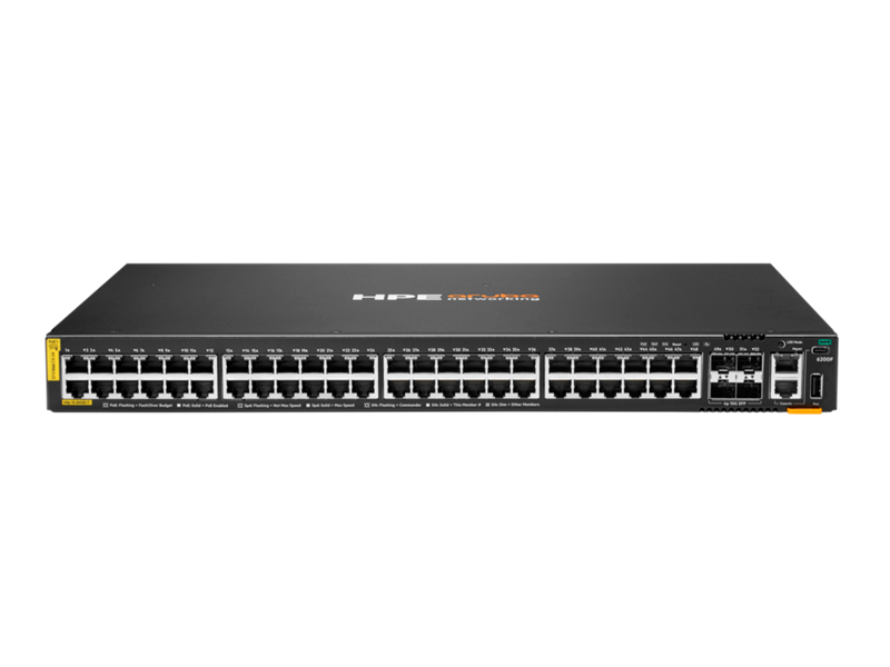 Switch HPE Networking Instant On Gigabit Ethernet CX 6200F, 48 Puertos PoE 10/100/1000Mbps + 4 Puertos SFP+, 370W, 176Gbit/s, 32768 Entradas - Administrable