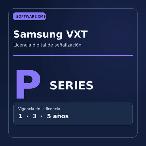 Samsung VXT CMS P Series, licencia digital con variantes de 1, 3 y 5 años