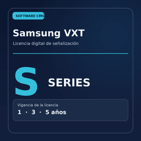 Samsung VXT CMS S Series, licencia digital con variantes de 1, 3 y 5 años