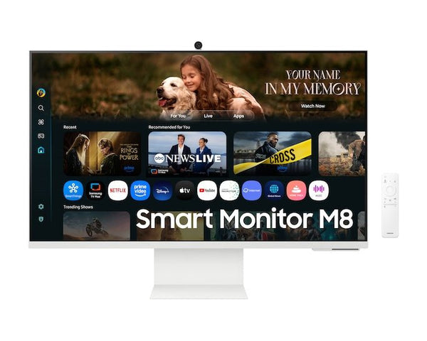 SAMSUNG MONITOR SMART UHD M8 DE 32" 4K USB - C WEB CAM,PIVOT POTENCIADO CON IA, BLANCO LS32FM801ULXPE - SMART BUSINESS