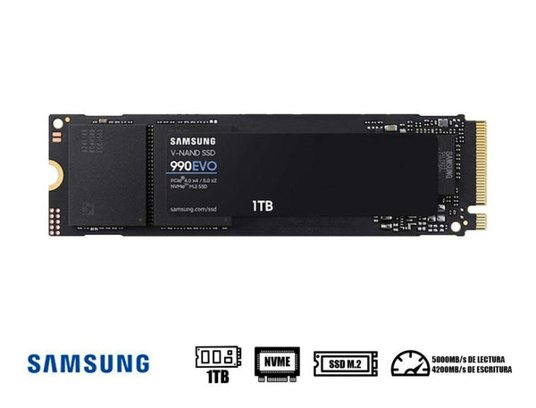 UNIDAD EN ESTADO SOLIDO SAMSUNG 990 EVO 1TB M.2 2280, PCIE GEN 4.0 X4 / 5.0 X2 NVME 2.0 - SMART BUSINESS