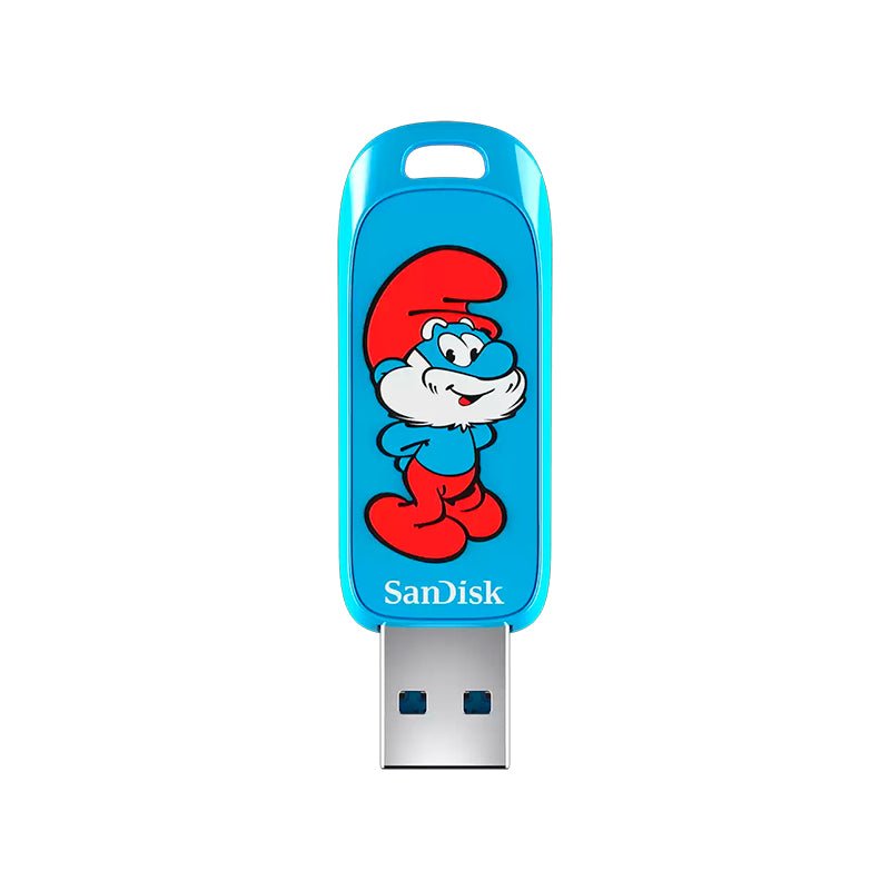 SANDISK SMURFS 128 GB USB FLASH DRIVE (SDCZIS‑128G‑G46) – EDICIÓN LIMITADA, USB 3.2 GEN 1, HASTA 130 MB/S, DISEÑO DIVERTIDO Y COMPACTO SDCZIS-128G-G46 - SMART BUSINESS