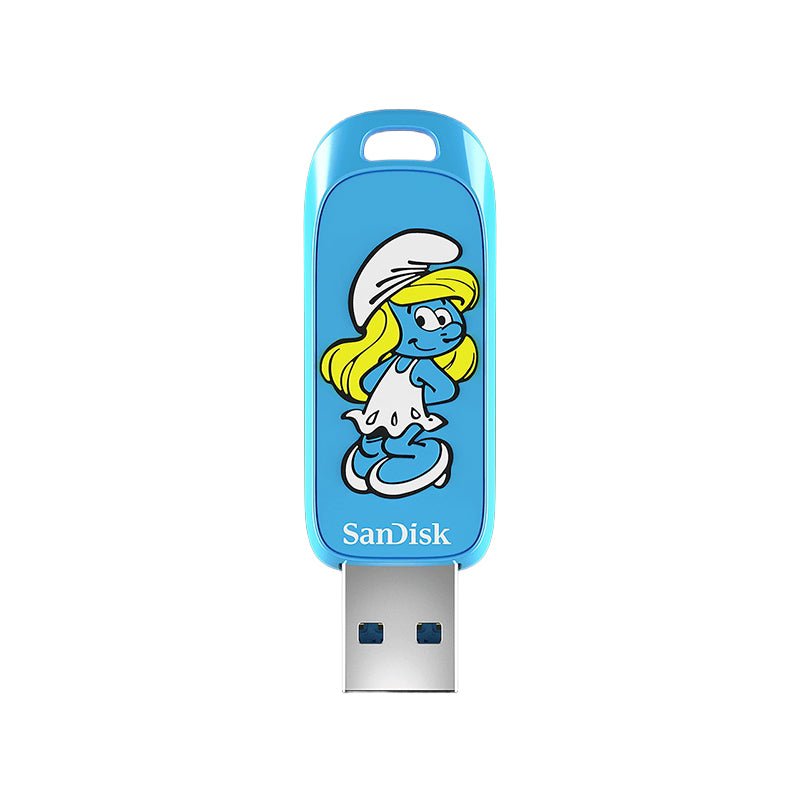 SANDISK SMURFS USB FLASH DRIVE 256 GB (SDCZIS‑256G‑G46) – EDICIÓN LIMITADA PITUFOS, USB 3.2 GEN 1, HASTA 130 MB/S, COMPACTO Y DIVERTIDO SDCZIS-256G-G46 - SMART BUSINESS