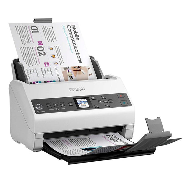 SCANNER EPSON WORKFORCE DS - 730N, 600 X 600DPI, ESCÁNER COLOR, ESCANEADO DÚPLEX, USB/ETHERNET, NEGRO/GRIS B11B259201 - SMART BUSINESS