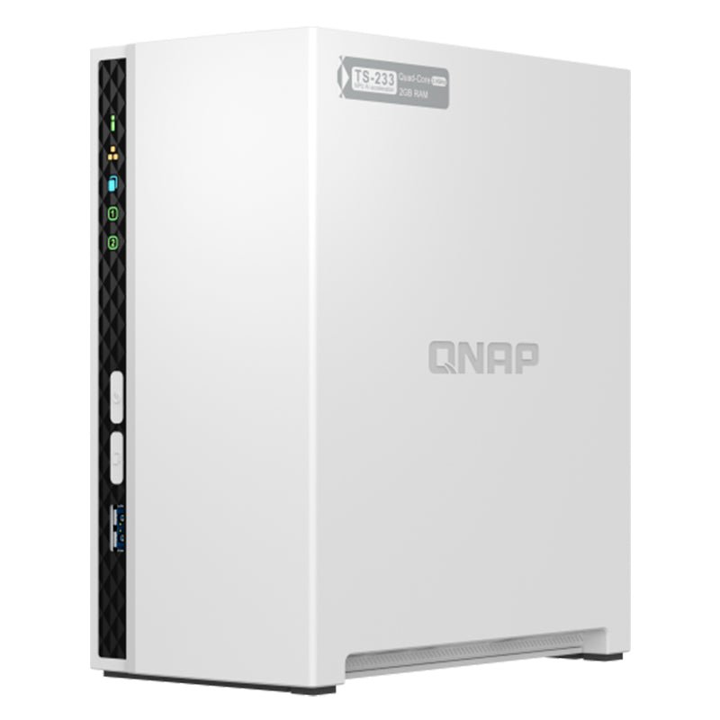 Servidor NAS QNAP TS - 233, ARM Cortex A55 4C/2GHz, 2GB RAM(On - Board), Bahias: 2 x 3.5" SATA TS-233-US - SMART BUSINESS