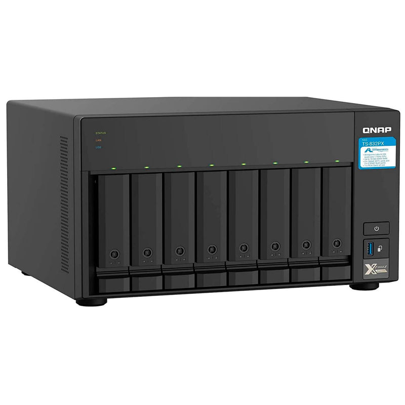 SISTEMA DE ALMACENAMIENTO SAN NAS QNAP TS - 832PX - 4G US 8 BAHÍAS 4GB DDR4 QUAD - CORE 1.70GHZ ETHERNET 10GBPS RAID MULTIPLE TS-832PX-4G-US - SMART BUSINESS