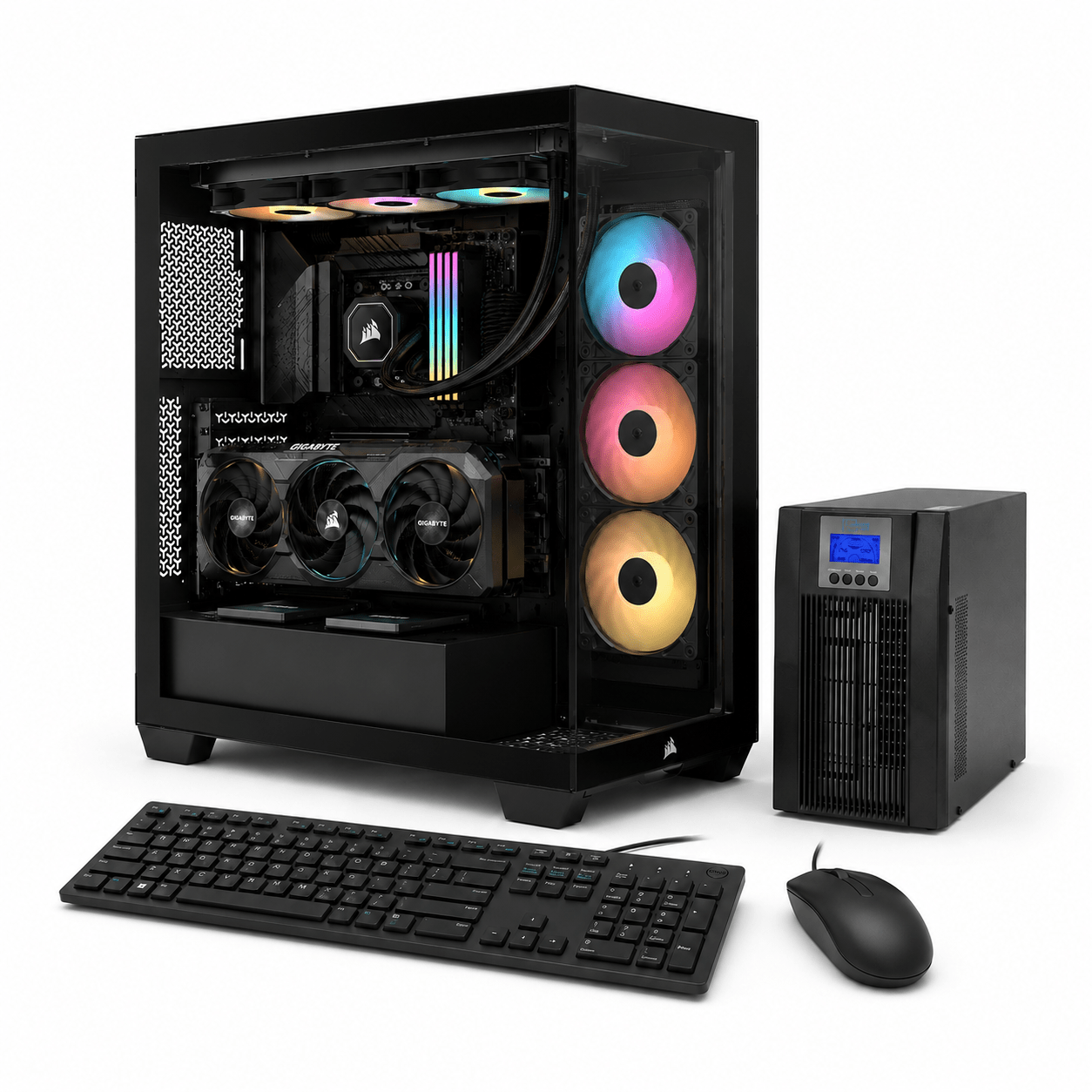 PC Workstation Extreme - Core i9 14900KF - RTX 5070 Ti 16GB GDDR7 - 64GB RAM DDR5 6000MHz - 3TB SSD NVMe Gen4 - Placa Z790 Wi-Fi 6E - Refrigeración Líquida 360mm - Fuente 1000W ATX 3.1 - Chasis Cristal Templado - UPS On-Line 2000VA de Smart Business | first_variant_option_1 — Envío inmediato