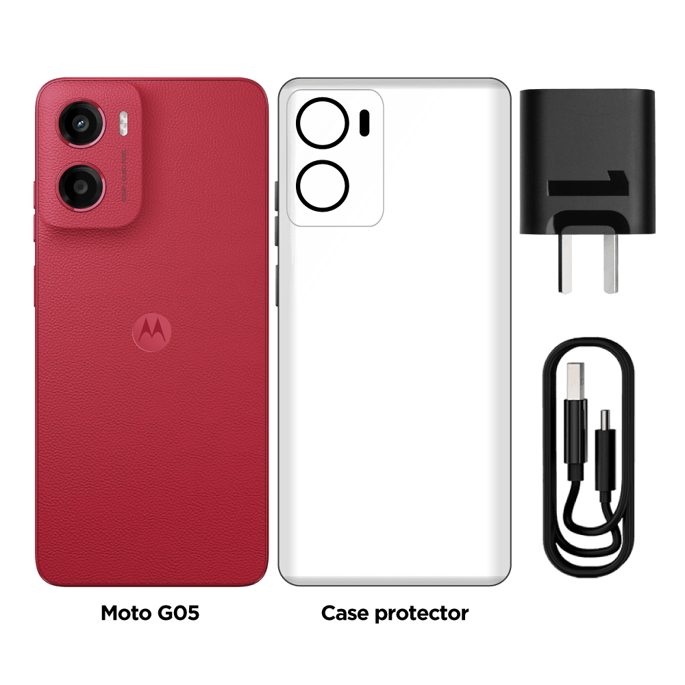 SMARTPHONE MOTOROLA MOTO G05, PANTALLA: 6.7"/LCD/HD+/90HZ, SO: ANDROID 15, COLOR ROJO XT2523-2-2 - SMART BUSINESS