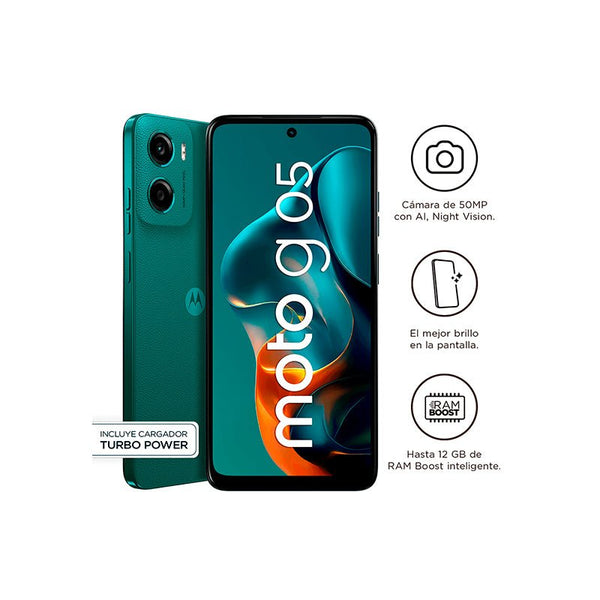 SMARTPHONE MOTOROLA MOTO G05, PANTALLA: 6.7"/LCD/HD+/90HZ, SO: ANDROID 15, COLOR VERDE XT2523-2-4 - SMART BUSINESS