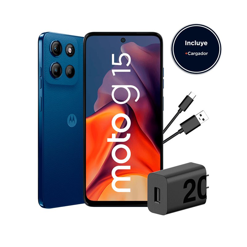 SMARTPHONE MOTOROLA MOTO G15, PANTALLA: 6.7"/LCD/FHD+/60HZ, SO: ANDROID 15, COLOR AZUL XT2521-2-3 - SMART BUSINESS