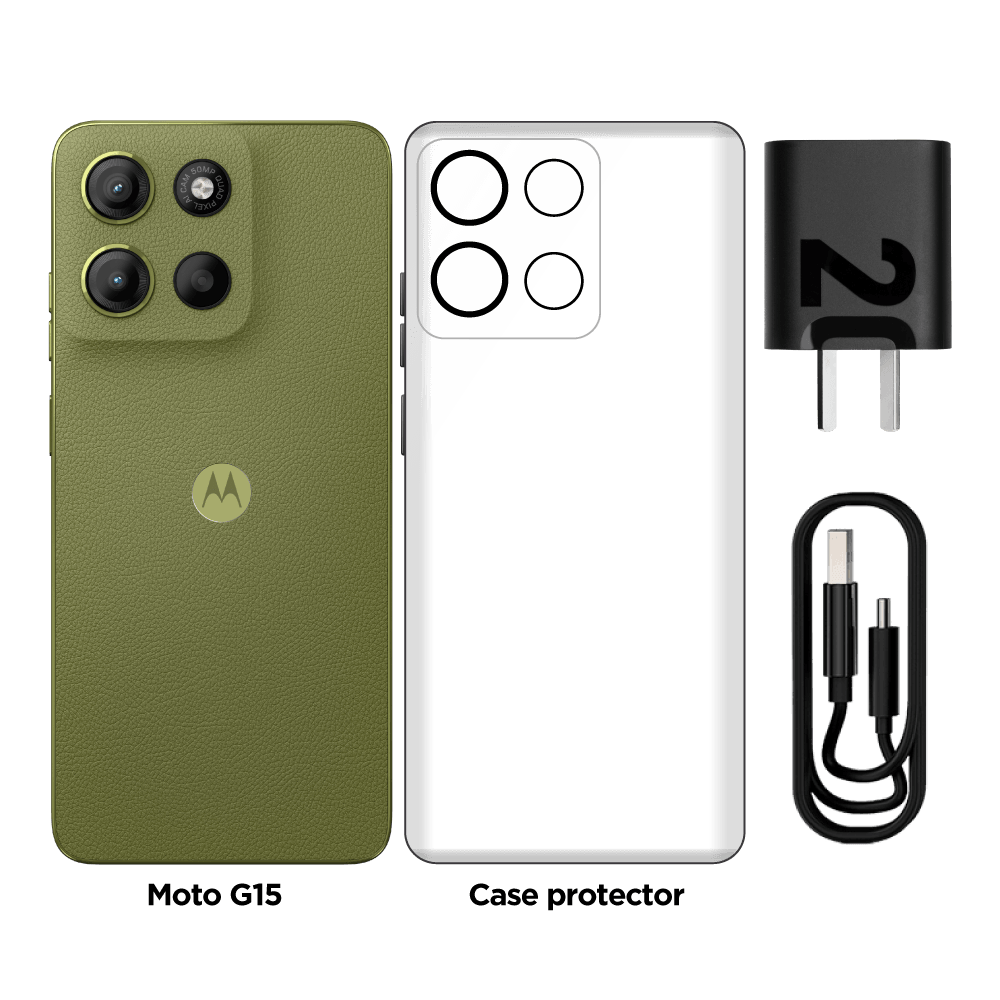 SMARTPHONE MOTOROLA MOTO G15, PANTALLA: 6.7"/LCD/FHD+/60HZ, SO: ANDROID 15, COLOR VERDE XT2521-2-2 - SMART BUSINESS