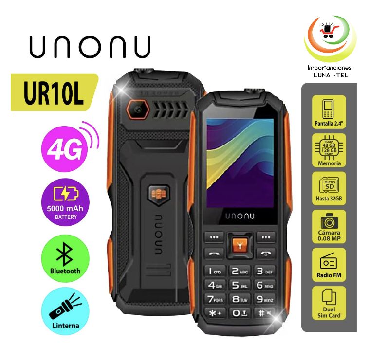 SMARTPHONE RESISTENTE UNONU UR10L 4G NARANJA DUAL SIM A PRUEBA DE GOLPES Y AGUA UR10L - SMART BUSINESS