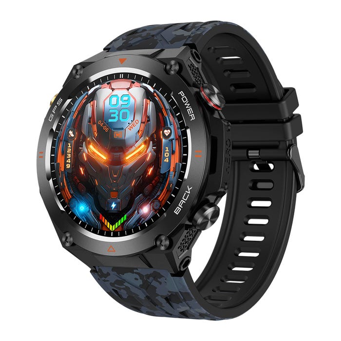 SMARTWATCH COLMI V75 - B GPS B - CAMOUFLAGE – RELOJ INTELIGENTE DEPORTIVO CON MONITOREO DE SALUD, RESISTENCIA AL AGUA Y DISEÑO MILITAR V75-BC - SMART BUSINESS