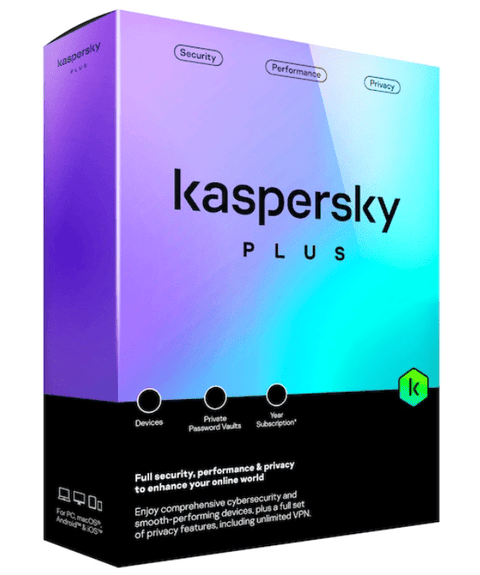 SOFTWARE DE SEGURIDAD KASPERSKY PLUS LATAM 3 DISPOSITIVOS 2 CUENTAS KPM 1 AÑO CON PROTECCIÓN AVANZADA KL1042DDCFS - SMART BUSINESS